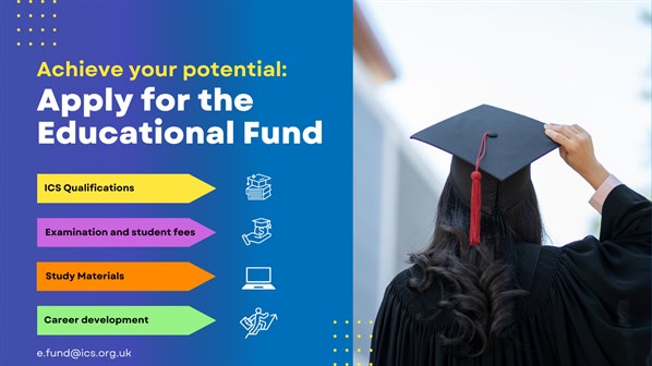 ICS Educational Fund apply now poster